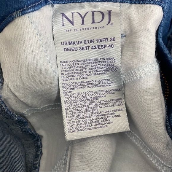NYDJ Women Size 6 Blue Beach Polka Dot Ami Crop Skinny Jeans Mid Rise 27" Inseam - Picture 12 of 13